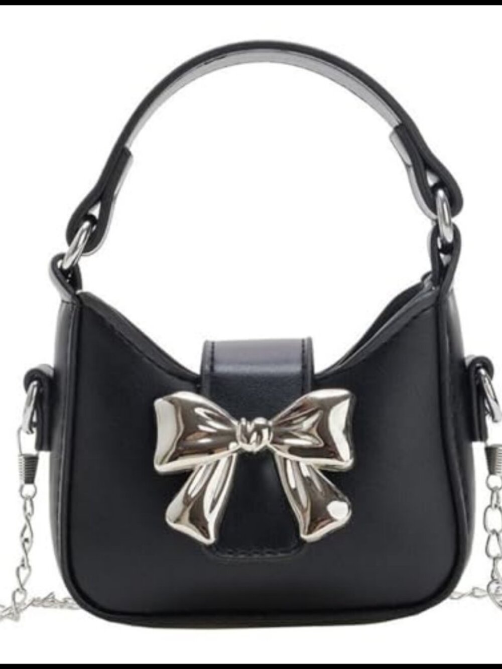 Mini Crossbody Purse Bow Magnetic Buckle PU Leather Handbag for Girls